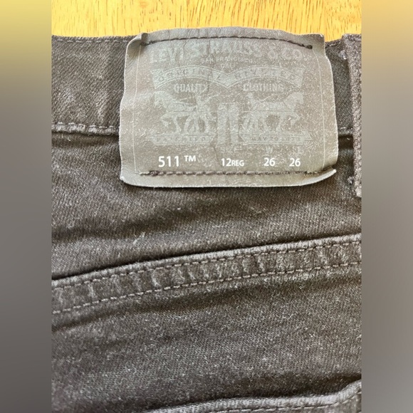 Levis 511 Black Jeans Boys Regular Size 12 Adjustable Waist 26” X 26” - Picture 2 of 5